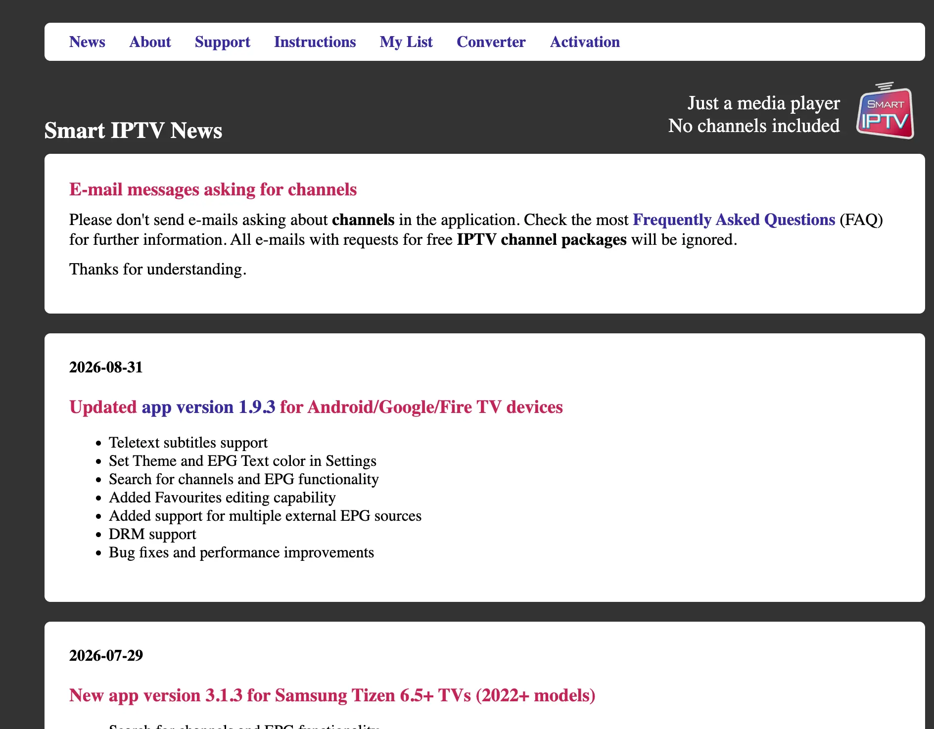 Aperçu Smart IPTV Player